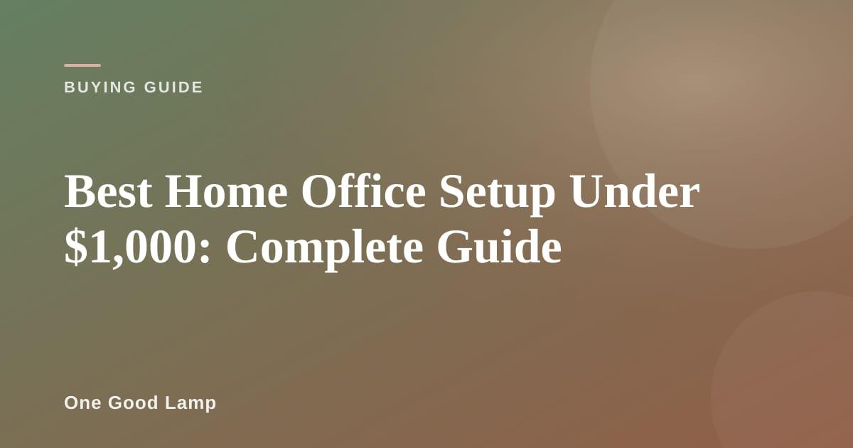 Complete home office setup with desk, monitor, chair, and accessories